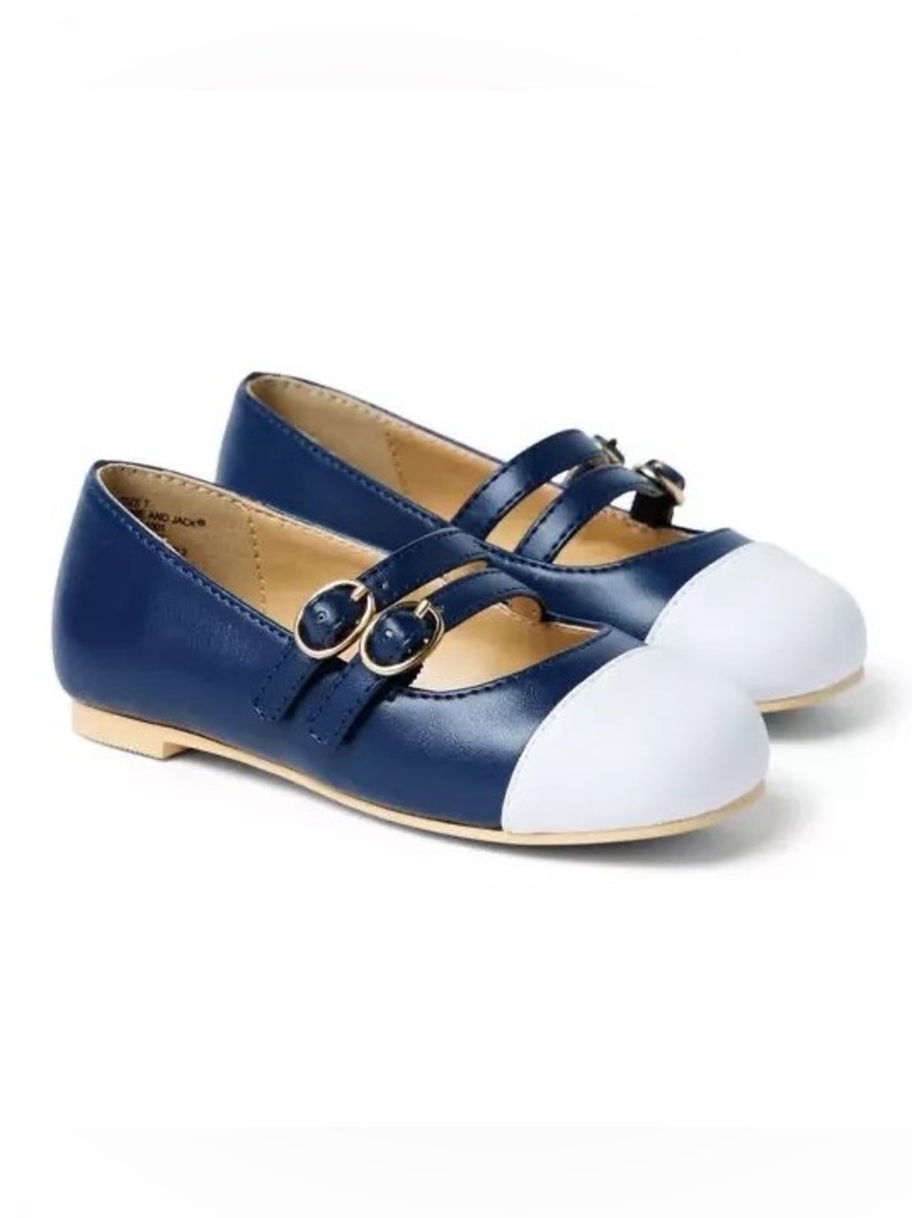 Janie and Jack Classic Navy and White Mary Jane Flats Toddler size 6